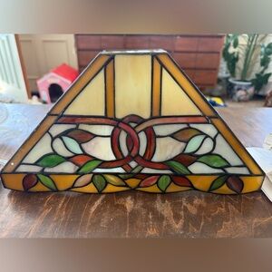 VTG TIFFANY style Stained Slag Glass Wall Sconces Lamp Shade New with parts